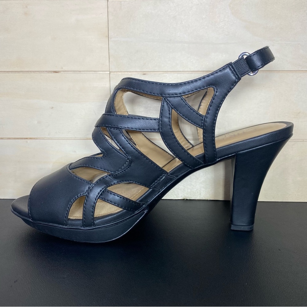 Naturalizer Dakota Black Heels Women's Size 10 Shoes M Faux Leather Pumps - Picture 2 of 10